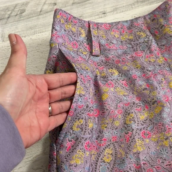 Nike Golf Lavender Paisley Print Bermuda Shorts Size 4 - Picture 4 of 12